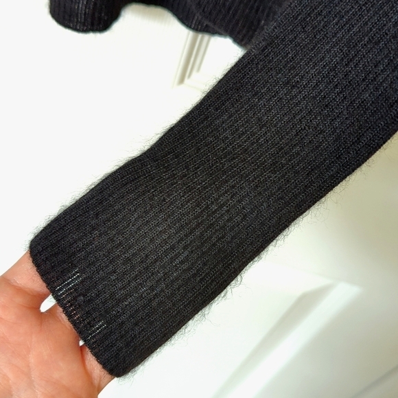 Theyskens' Theory Cashmere & Silk Lightweight Ribbed Knit Sweater Black Large - Picture 8 of 10